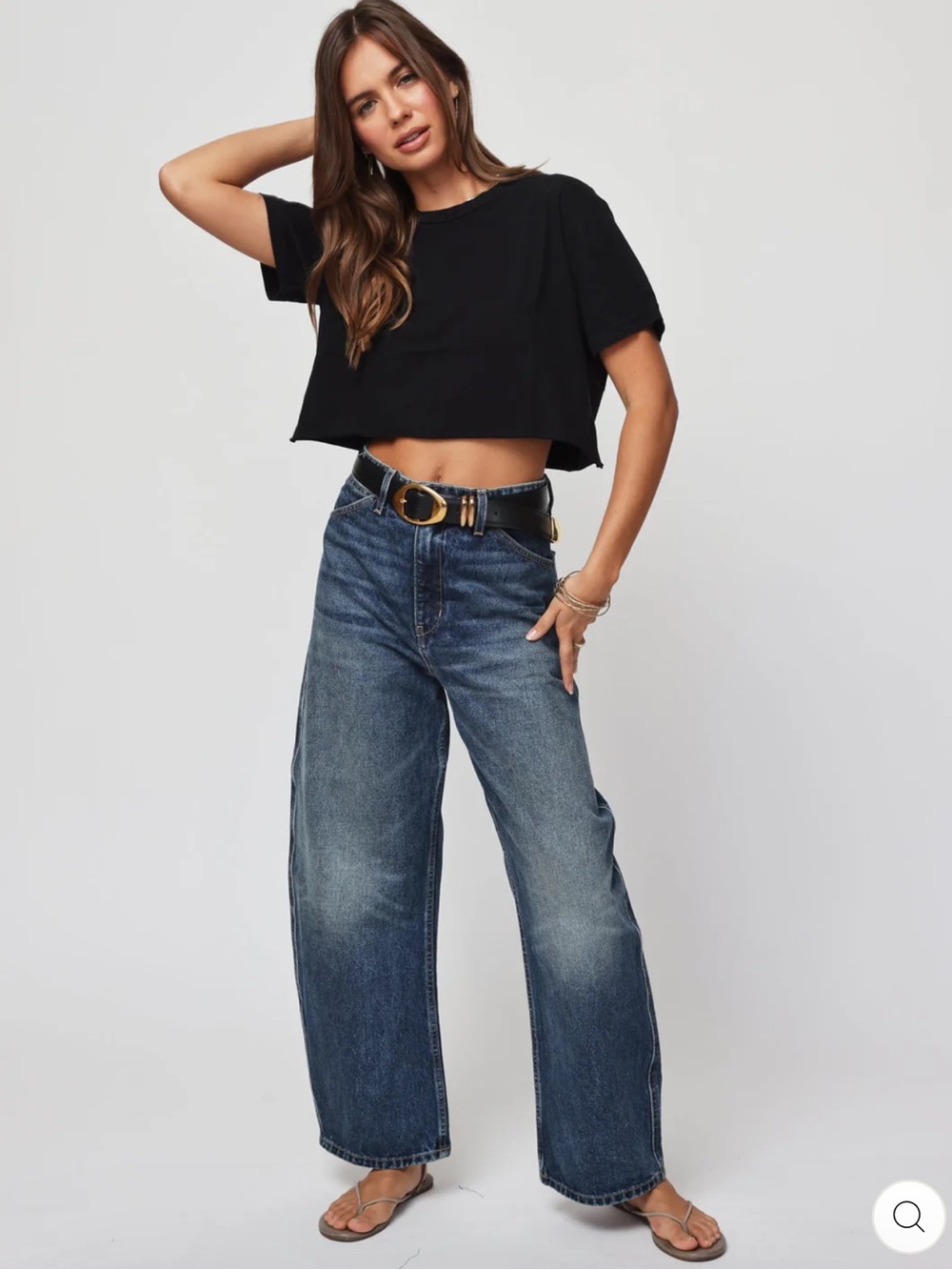 NWT Stillwater Boxy Cropped Boyfriend Tee M Black